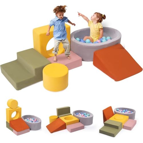 6-Piece Foam Climbing Blocks for Toddler, Baby Climbing Toys