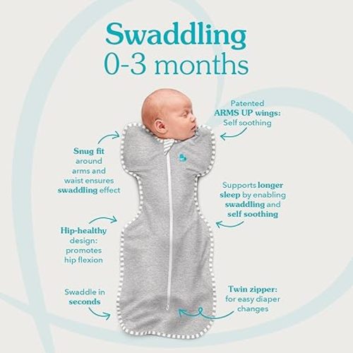 Love to Dream Swaddle UP, Baby Sleep Sack, Self-Soothing Swaddles for Newborns, Snug Fit Helps Calm Startle Reflex, New Born Essentials for Baby, 1.0 TOG, 8-13lbs, Powder Pink Twinkle