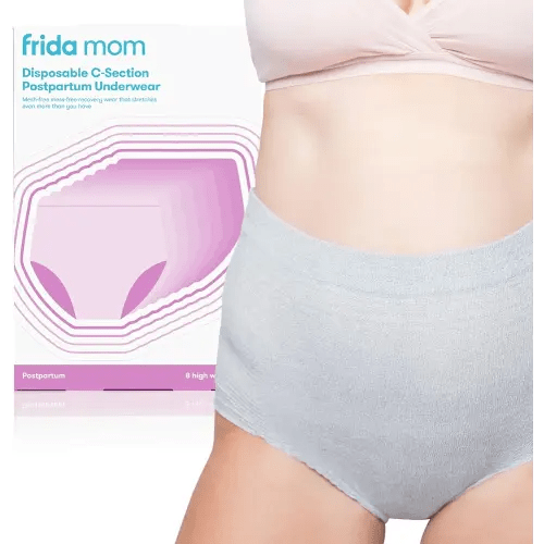Frida Mom Postpartum Underwear, Disposable C-Section Panties, High-Waist, Seamless, Stretch Support for C-Section Recovery, Size Regular (28"-42"), Pack of 8