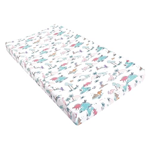 Hudson Baby Unisex Baby Changing Pad Cover, Pink Dinosaur Adventures, One Size
