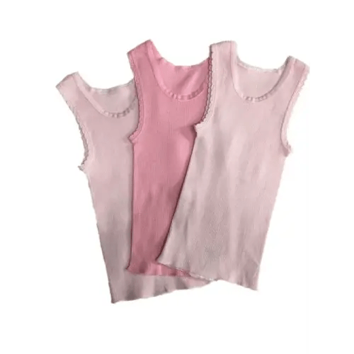 4Baby 3 Pack Singlet Cotton Pink | Baby Bunting AU