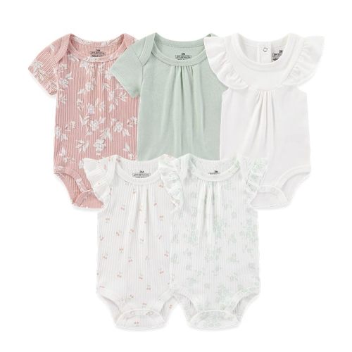 ZAVBABY Baby Boy Girl Bodysuits Short Sleeve Newborn Clothes 0-12M