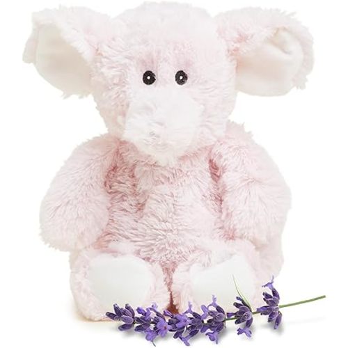 warmies Microwavable & Weighted Stuffed Animals, Pink Elephant - Heated Stuffed Animal Plushie for Warmth & Comfort - Cute Soft Plush Toys for Adults & Children (Boys, Girls, Babies & Toddlers)