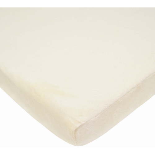 TL Care Heavenly Soft Chenille Fitted Mini Crib Sheet 24" x 38", Warm and Cozy Chenille Portable Sheet, Cream, for Boys and Girls, Fits Most Pack N Play Mattresses