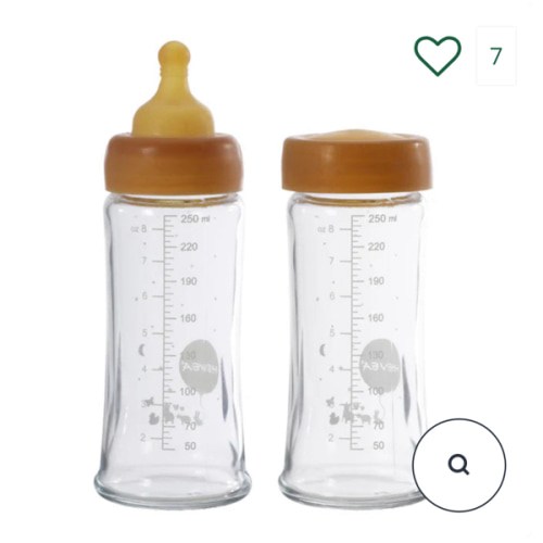 HEVEA Plastic Free Glass Baby Bottle - 2pk | EarthHero