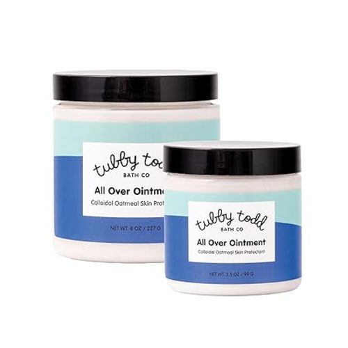 TUBBY TODD All Over Ointment - Baby Eczema Cream, Everyday Multi-Purpose Sensitive, Dry, Irritation Baby Skin Relief Cream, Steroid & Gluten Free, Fragrance Free, 3.5 oz & 8oz, 2 Pack