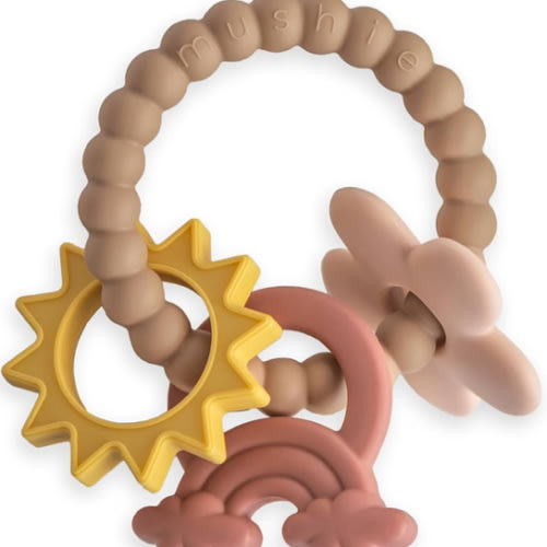 mushie Silicone Nature Teething Ring Toy