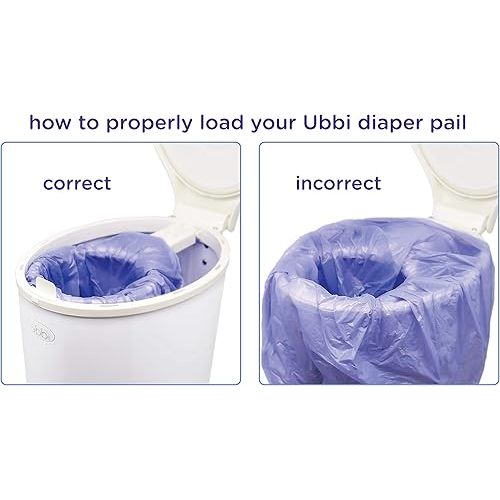 Ubbi Diaper Pail Plastic Bags, Disposable Baby Waste Bags, 3 Pack, 75 Count, 13-Gallon Bags
