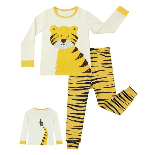 babee Reshinee Bamboo Viscose Toddler Kids Pajamas Set, Long Sleeve Boys | Boys & Girls 2-Piece Snug Fit PJs, Cozy All-Season 12M-8Y Sleepwear, Jammies, Breathable, Stretchy, Tagless, Buttery Soft