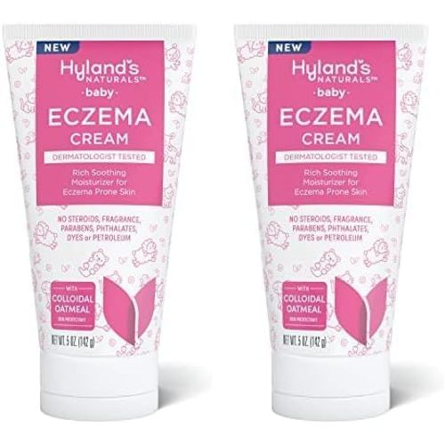 Hyland's Baby Eczema Cream, Rich Soothing Moisturizer for Eczema Prone Skin, With Colloidal Oatmeal, 5 ounce (Pack of 2)