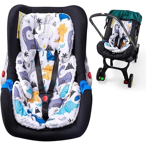 THE KENKYO Infant Car Seat Insert, 2-in-1 Reversible Baby Car Seat Cushion, Carseat Head & Body Support for Newborn, Soft Stroller Cushion Insert for Bouncer, Swing, Baby Registry Seach