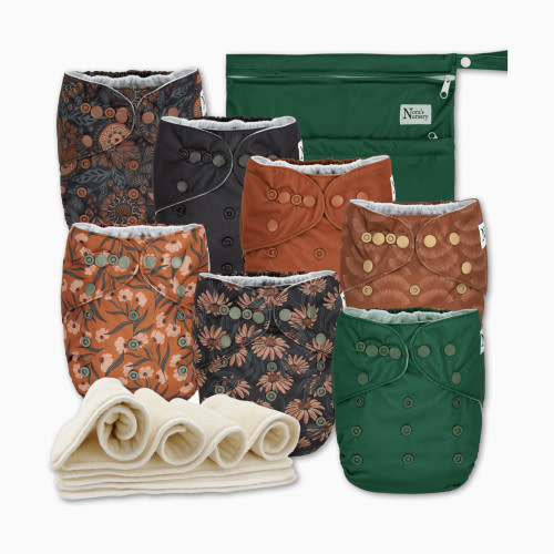 Nora's Nursery Cloth Pocket Diapers (7 Pack) - Dahlia