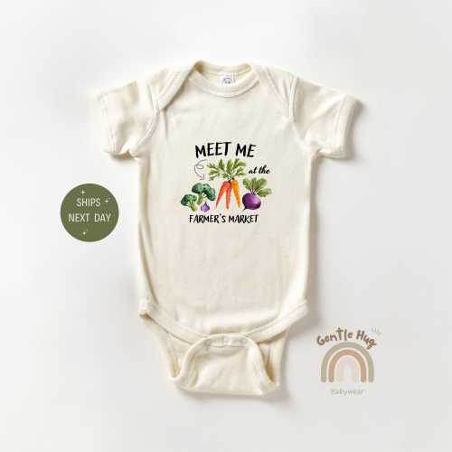 Farmer's Market Baby Onesie®, Vegetable Baby Bodysuit, Farm Baby Onesie®, Baby Shower Gift, Coming Home Baby Onesie®, Farm Helper Onesie®