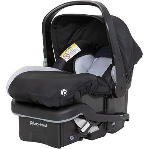 Baby Trend EZ Lift 35 Plus Ergonomic Lightweight Rear Facing Infant Car Seat with Multi Position Base and Cozy Cover, Stormy Gray/Black