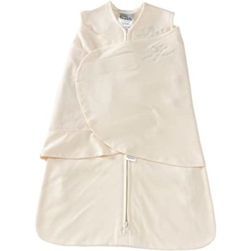 HALO SleepSack Swaddle - 3-Way Adjustable 100% Cotton Wearable Blanket - TOG 1.5 - Cream - Small