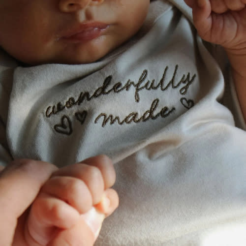 Wonderfully Made Embroidered Onesie – Live Action