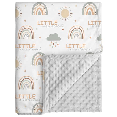 CIVARUA KIDS Baby Blankets for Unisex Boys Girls - Super Soft Clouds Rainbow Nursery Minky Blankets, 30 x 40 Inch Dotted Fleece Backing, Printed Bed Throws Newborn
