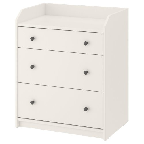 HAUGA 3-drawer dresser - white 27 1/2x18 1/8x33 1/8 "