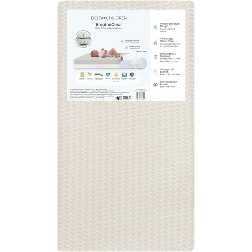 Delta Children BreatheClear Breathable Crib Mattress and Toddler Mattress