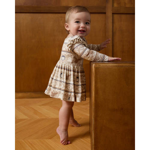 Frosty Fair Isle Flutter Skater Dress with Bodysuit | Little Sleepies