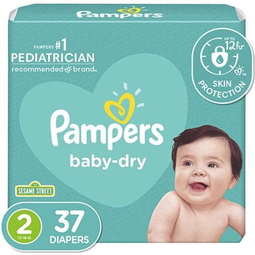 Diapers Size 2, 37 Count - Pampers Baby Dry Disposable Baby Diapers, Jumbo Pack - Size 2 (37 Count)