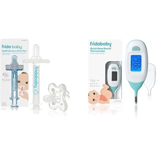 Frida Baby Medi Frida The Accu-Dose Pacifier Baby Medicine Dispenser & Quick-Read Digital Rectal Thermometer