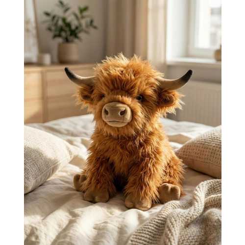 Fluffy Highland Cow Plush – Scottish Farm Stuffed Animal