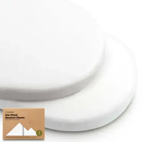 2-Pack Isla Fitted Bassinet Sheets - Soft White