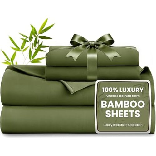 Love's cabin 100% Rayon Derived from Bamboo, Queen Sheet Set, 4 Pieces