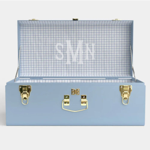 Petite Trunk - Light Blue - Picnic in Blue / Embroidery