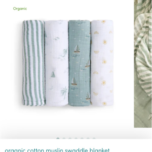aden + anais Organic Cotton Muslin Swaddles in Sailing Seas 4 Pack