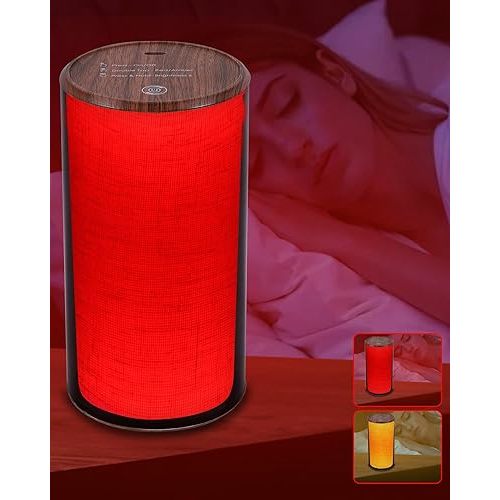 630nm Red Light Night Light Lamp for Sleep Aid - Blue Light Blocking Dimmable Red Night Light for Bedroom Travel Meditation Kids Adults - Melatonin Promoting Natural Relaxation - 2 Light Mode