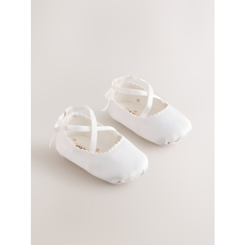 White Baby Bow Occassion Shoes (0-24mths)