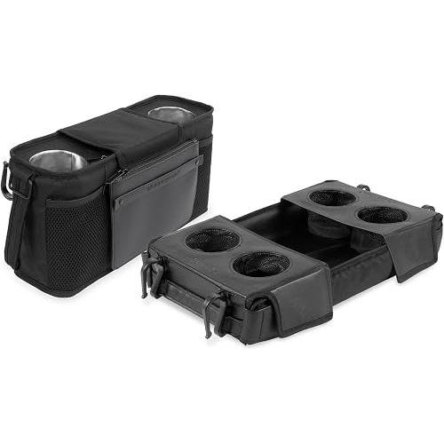 WONDERFOLD W2 Accessory Bundle for 2-Seater Stroller Wagons – Includes 2-Cup Parent Console with Insulated Drink Holders and W2 Flex Snack Tray