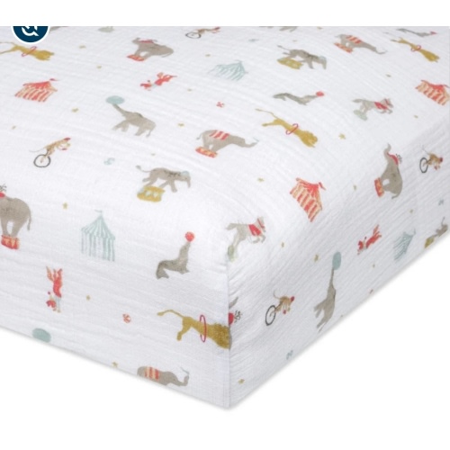 Elephant Circus Cotton Muslin Crib Sheet | aden + anais
