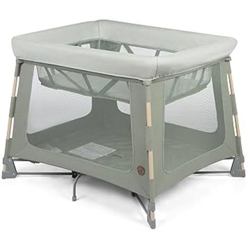 Maxi-Cosi Swift Baby Playard with Mat, Baby Playpen, Play Yard with Bassinet - Portable Playpen for Babies and Toddlers, Classic Green