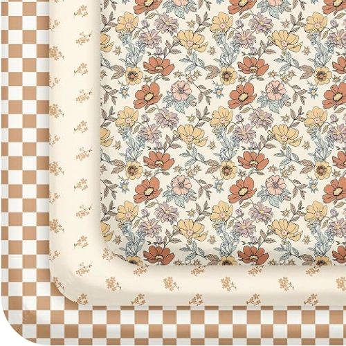 3 Pack Baby Crib Sheets for Boys Girls 52x28 Fitted Crib Sheet
