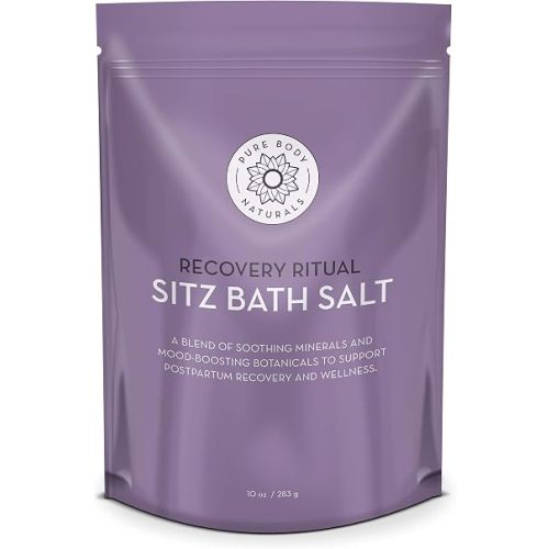 Pure Body Naturals Sitz Bath Salt, 10 oz bag, Postpartum Care & Relaxing Hemorrhoids - Natural Soak with Soothing Blend of Minerals and Mood Boosting Botanicals to Promote Wellness, 100% Natural, Cruelty Free