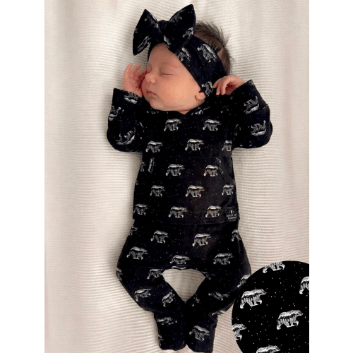 Front Opening Ready Set Romper® in BEAR-AURA NIGHTS LSLL