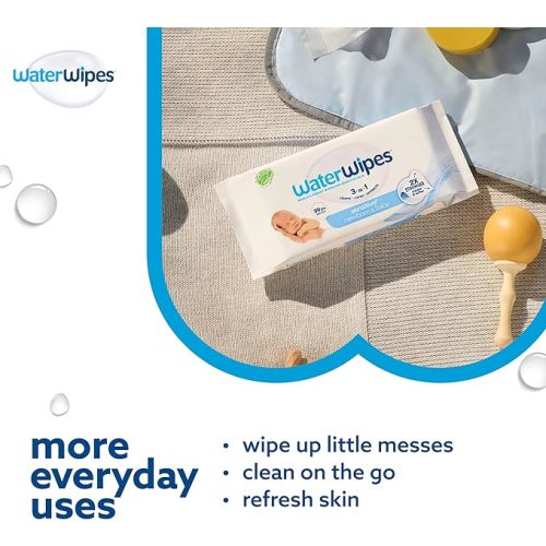 WaterWipes Original-baby Wipes Plastic-Free Unscented Hypoallergenic for Sensitive Skin