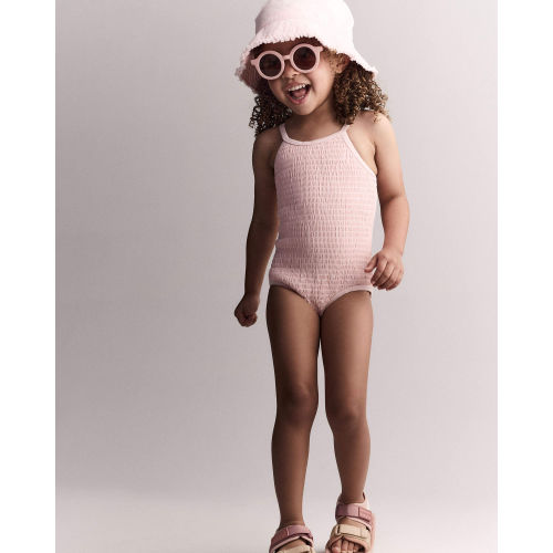 Toddler Girl Smocked One-Piece Swimsuit - Light Pink - Otter Avenue | Carter's