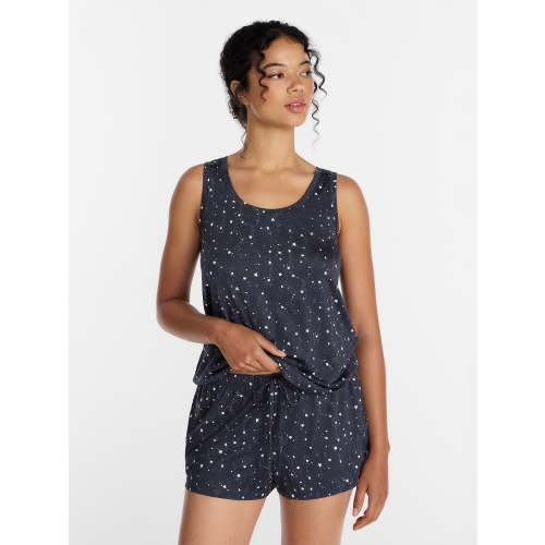 Joyspun Women's Tank Top and Shorts Pajama Set, 2-Piece, Sizes XS-3X