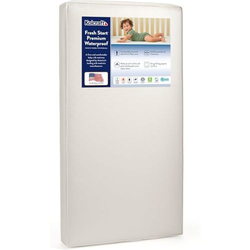 Kolcraft Premium Foam Waterproof Crib Mattress, Greenguard Gold Hypoallergenic, Standard Full Size Baby and Toddler Mattress, Made in USA, 52X28"