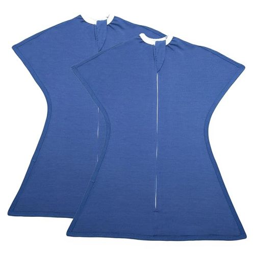 SleepingBaby Zipadee-Zip Transition Swaddle - Cozy Baby Swaddle Blanket with Zipper Convenience - Roomy Wearable Blanket for Easy Diaper Changes - Classic Navy, Medium (6-12 Month) - 2 Pack