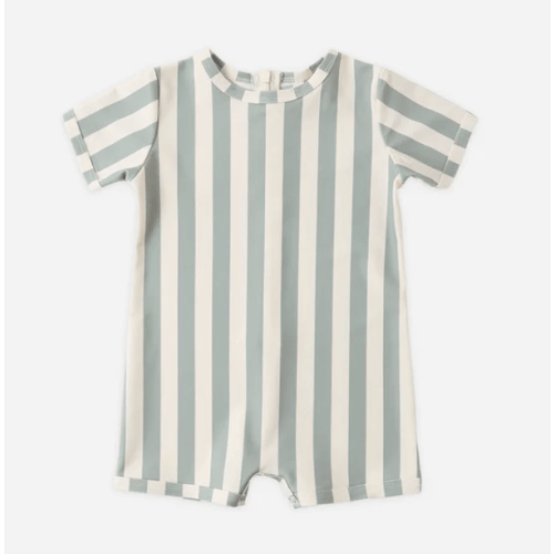 Rylee + Cru Shorty One-Piece Green Stripe