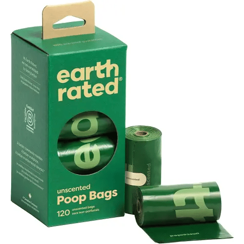 Earth Rated Poop Bags for Dogs Guaranteed Leak Proof and Extra Thick Waste Bag Refill Rolls, Unscented, 120 Bags