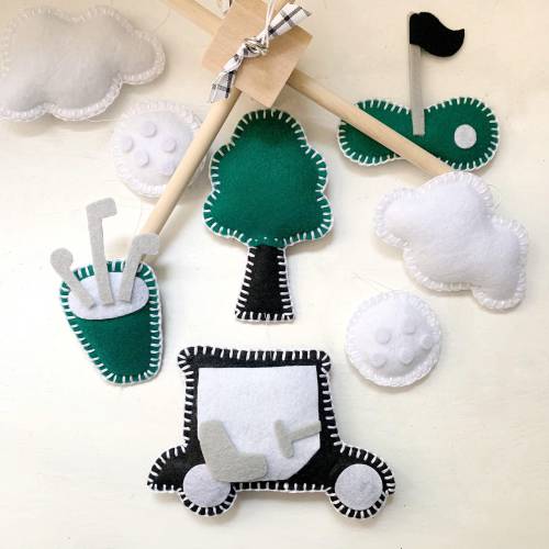 Baby Mobile golf, golfing nursery, golf baby decor, custom Baby crib mobile, baby boy mobile, kids room decor, nursery decor golf, boy room