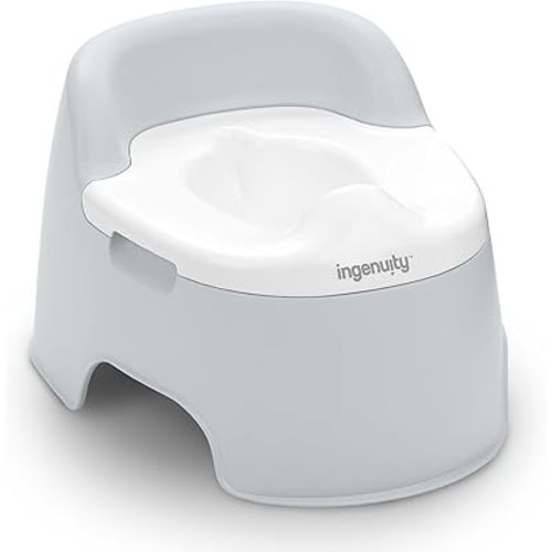 Ingenuity Full Comfort Toddler Potty Training Toilet, High Back & Seat Handles for Support, Removable Bowl, Non-Skid Bottom, 18 Months+
