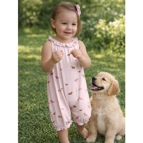 Girl Dog Bubble Romper | Baby Apparel | günamüna