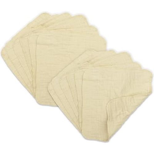OsoCozy Muslin Baby Wipes – 12 Count 100% Unbleached Cotton